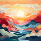 Prismatic Peaks Painting by Numbers Premium Kit