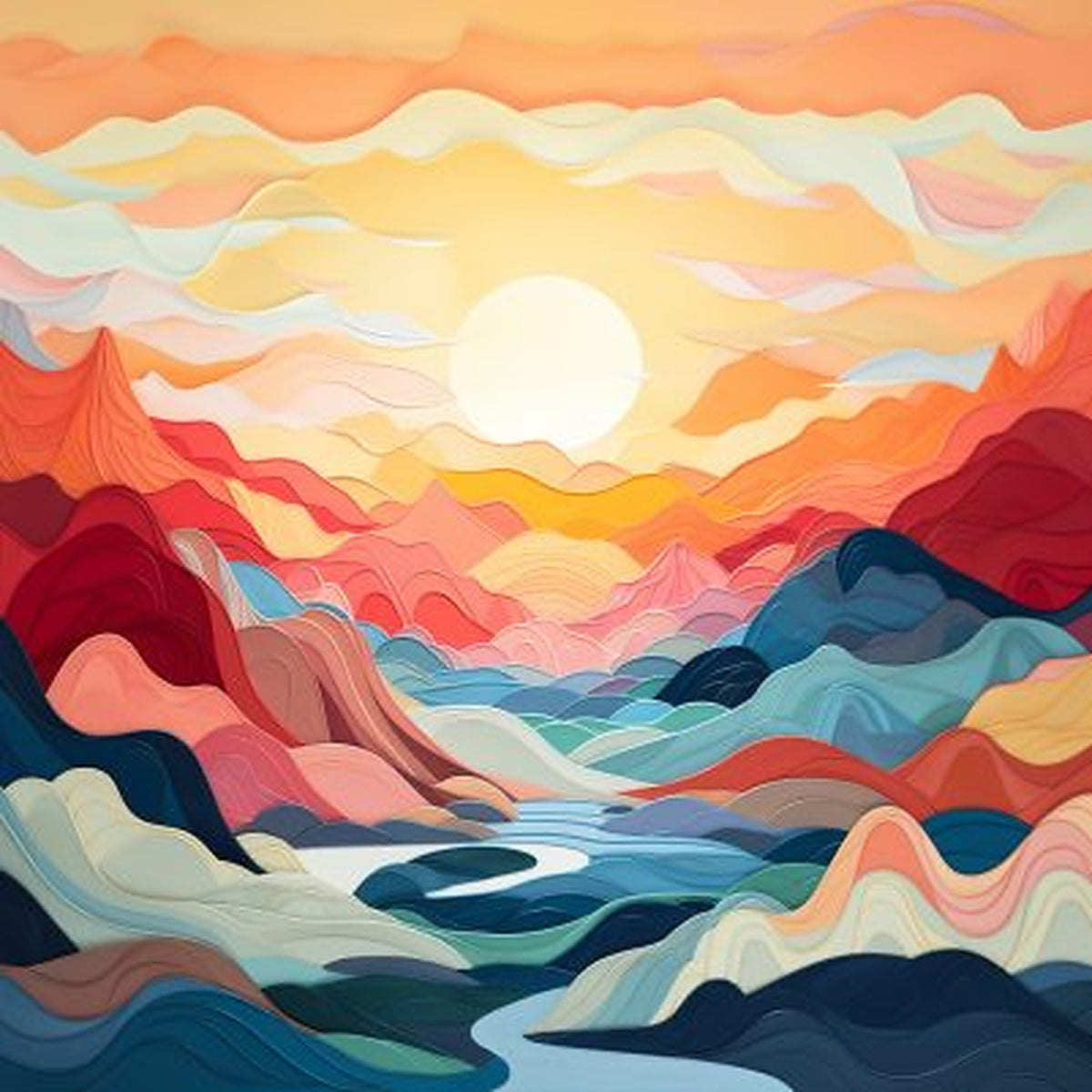 Prismatic Peaks Painting by Numbers Premium Kit
