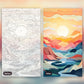 Prismatic Peaks paint by numbers kit, before and after