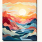 Prismatic Peaks paint by numbers kit on stretched canvas