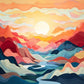 Prismatic Peaks Painting by Numbers Premium Kit