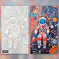 Prismatic Spacewalker paint by numbers kit, before and after