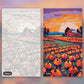 Pumpkin Patch at Dusk paint by numbers kit, before and after