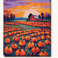 Pumpkin Patch at Dusk paint by numbers kit on stretched canvas
