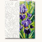 Purple Irises in the Spring Garden numbered canvas next to the finished painting