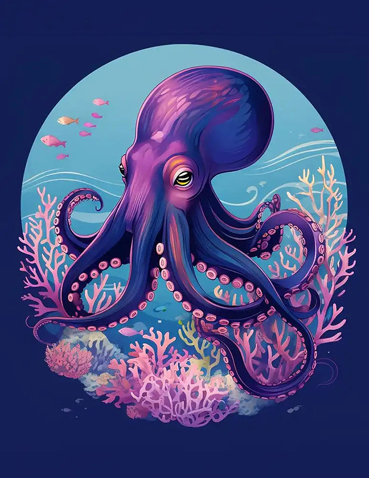 Purple Octopus Premium Collection Canvas Art Kit
