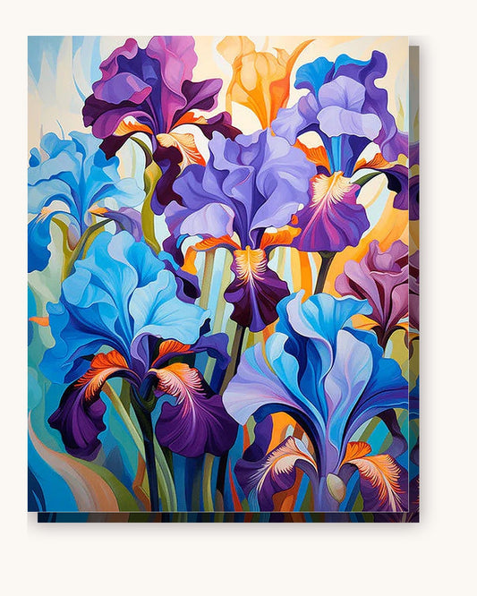 Purple View paint by numbers kit on stretched canvas