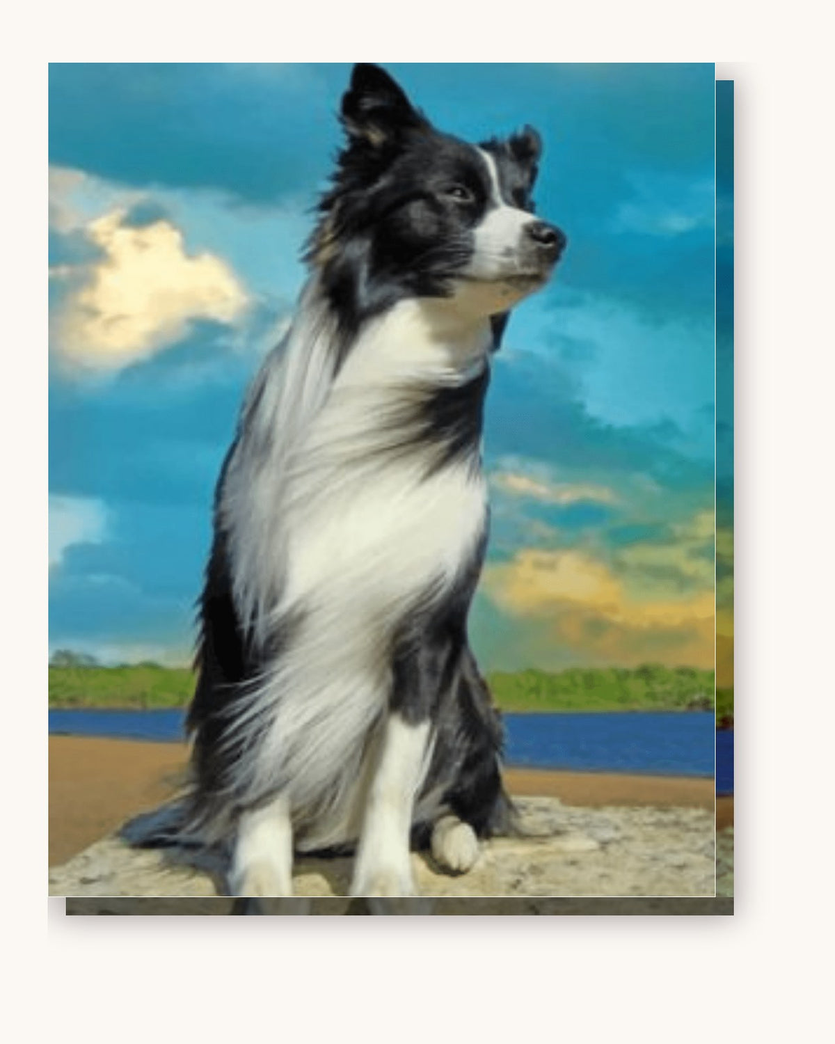 Quiet Dog paint by numbers kit on stretched canvas