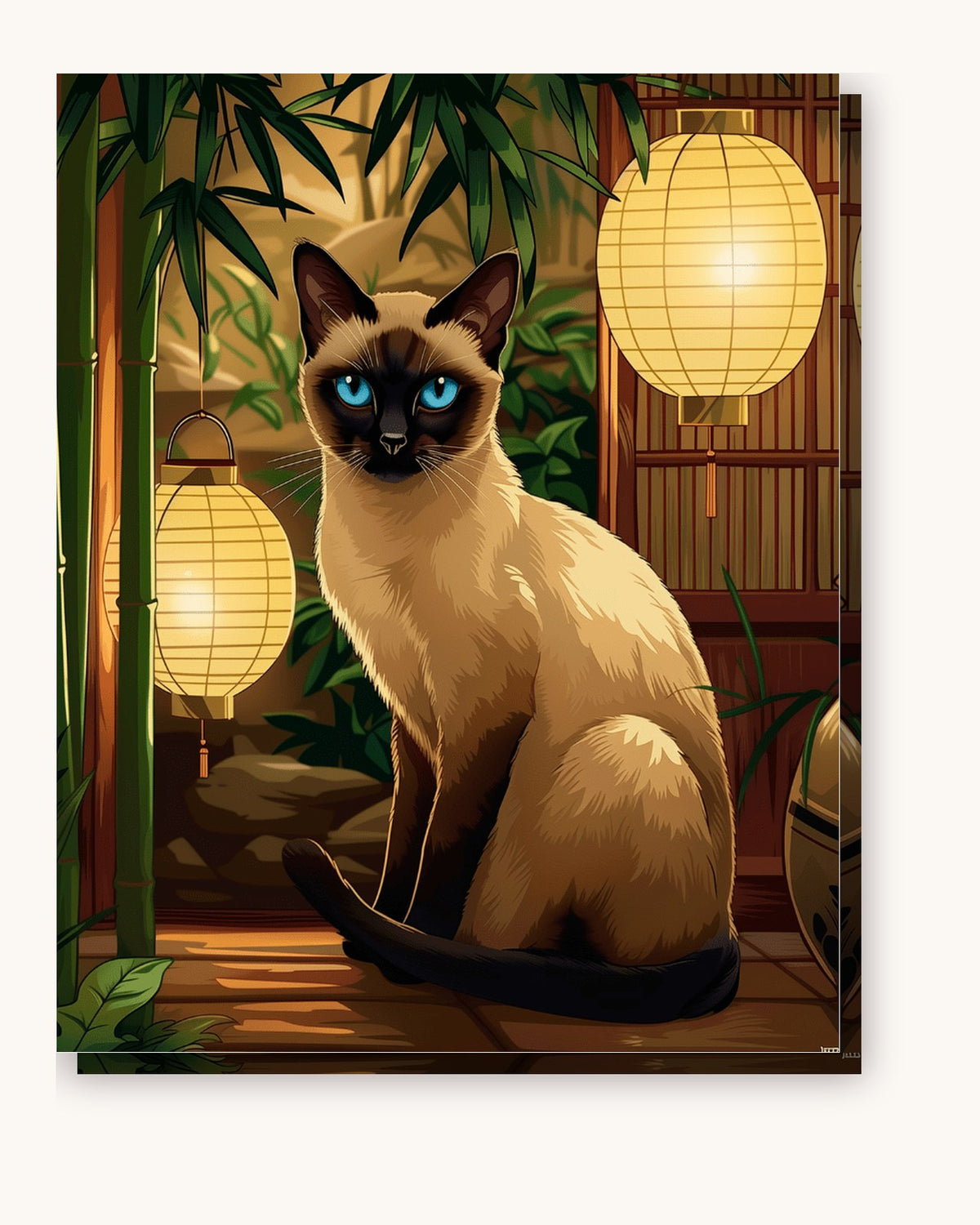 Quiet Siamese paint by numbers kit on stretched canvas