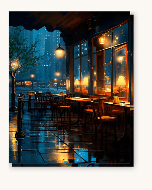 Quiet Urban Evening paint by numbers kit on stretched canvas