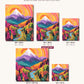 Radiant Peaks canvas sizes from 12 x 12 to 23.5 x 23.5 inches