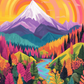 Radiant Peaks Painting by Numbers Premium Kit