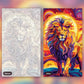 Radiant Sun Lion paint by numbers kit, before and after