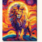 Radiant Sun Lion paint by numbers kit on stretched canvas