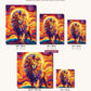 Radiant Sun Lion canvas sizes from 12 x 12 to 23.5 x 23.5 inches