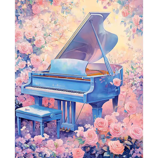 Blossoming Piano Painting by Numbers Kit