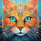 Rainbowcore Cat Painting by Numbers Premium Kit