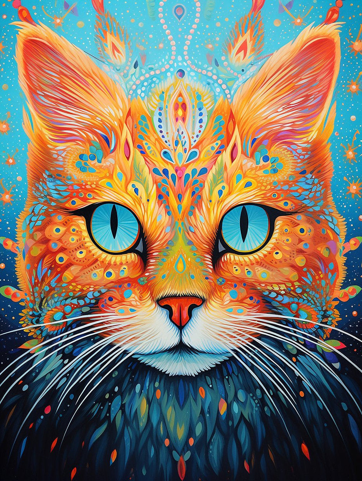 Rainbowcore Cat Painting by Numbers Premium Kit