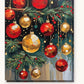 Red and Gold Christmas Ornaments paint by numbers kit on stretched canvas