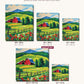 Red Barn on the Green Hill canvas sizes from 12 x 12 to 23.5 x 23.5 inches