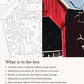 Close-up of the Red Covered Bridge in Winter canvas texture and printed numbers
