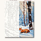Red Fox Curled in the Snow numbered canvas next to the finished painting