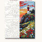 Red Lighthouse and Wildflowers at Sunset numbered canvas next to the finished painting