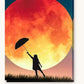Red Lunar Eclipse paint by numbers kit on stretched canvas