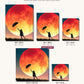 Red Lunar Eclipse canvas sizes from 12 x 12 to 23.5 x 23.5 inches