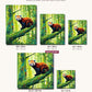 Red Panda on a Mossy Branch canvas sizes from 12 x 12 to 23.5 x 23.5 inches
