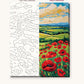 Red Poppy Field Under Golden Clouds numbered canvas next to the finished painting