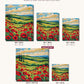 Red Poppy Field Under Golden Clouds canvas sizes from 12 x 12 to 23.5 x 23.5 inches