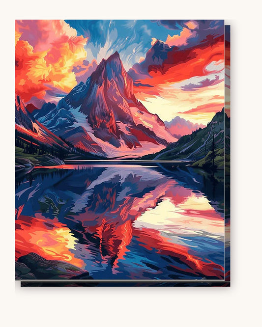 Sierra of Flames paint by numbers kit on stretched canvas