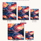 Sierra of Flames canvas sizes from 12 x 12 to 23.5 x 23.5 inches