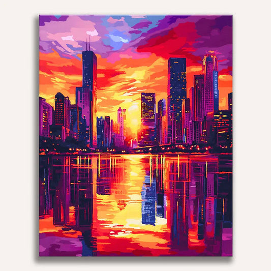 The Scarlet Sky City - Premium Art Collection