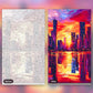 The Scarlet Sky City paint by numbers kit, before and after