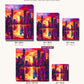 The Scarlet Sky City canvas sizes from 12 x 12 to 23.5 x 23.5 inches