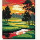 Red Sunset over the Pond paint by numbers kit on stretched canvas