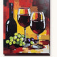 Red Wine Glasses with Green Grapes paint by numbers kit on stretched canvas