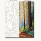 Redwood Forest Path numbered canvas next to the finished painting