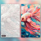 Regal Betta Fish paint by numbers kit, before and after