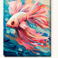 Regal Betta Fish paint by numbers kit on stretched canvas
