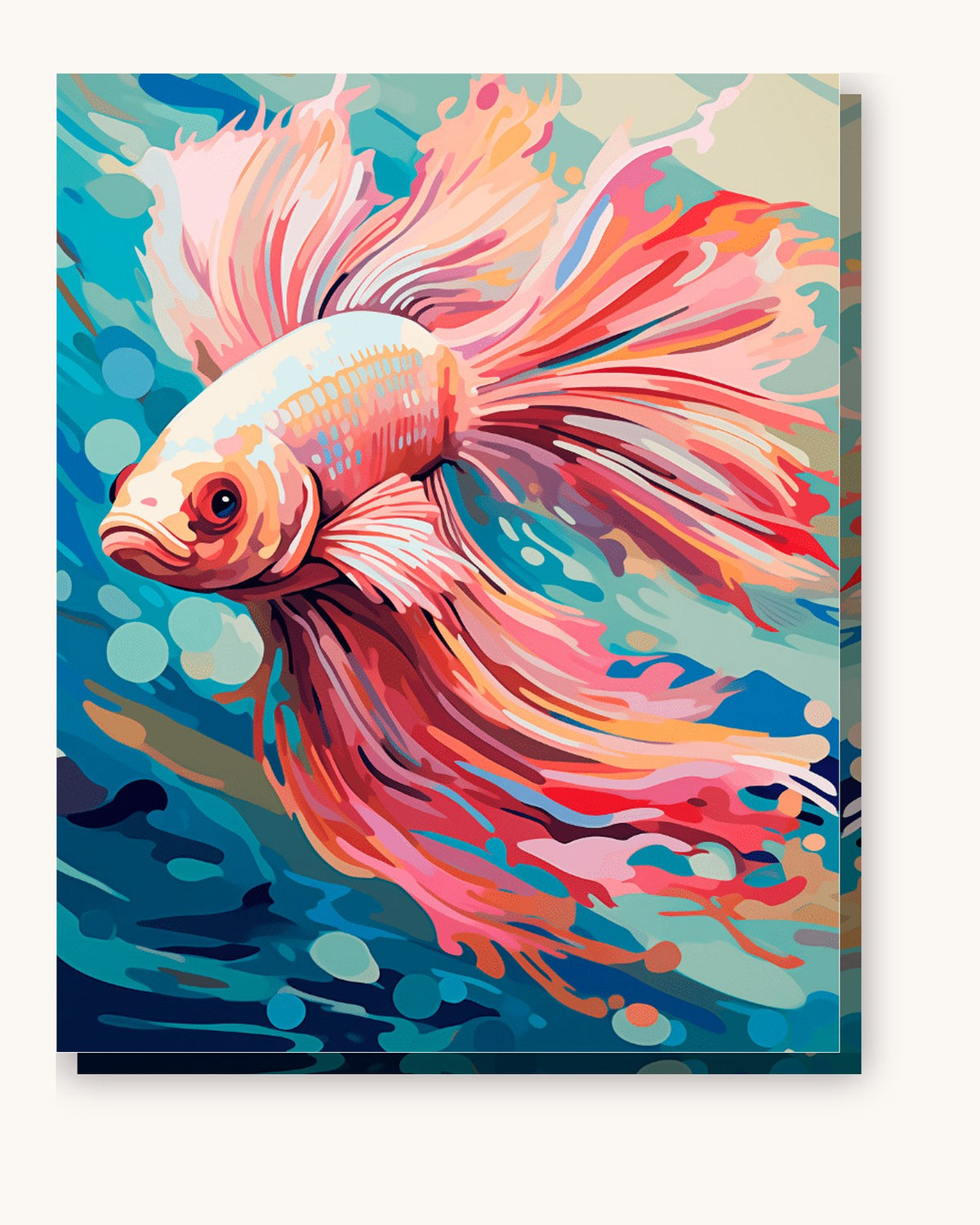 Regal Betta Fish paint by numbers kit on stretched canvas