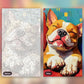 Relaxing Bulldog Retreat paint by numbers kit, before and after