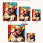 Relaxing Bulldog Retreat canvas sizes from 12 x 12 to 23.5 x 23.5 inches