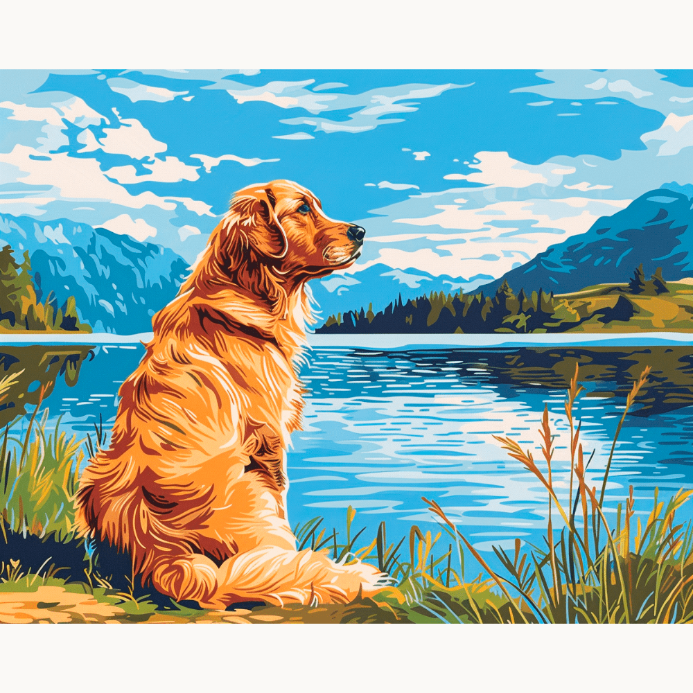 Retriever by the Lake - Paint by Numbers