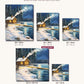 Riverside Winter Night canvas sizes from 12 x 12 to 23.5 x 23.5 inches