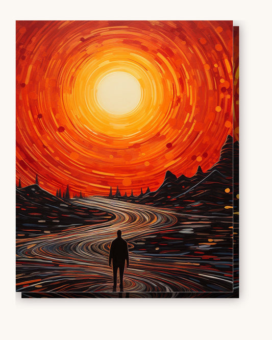 Road to Dusk paint by numbers kit on stretched canvas