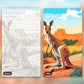 Roaming Kangaroo paint by numbers kit, before and after