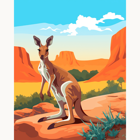 Roaming Kangaroo Premium Collection Canvas Art Kit